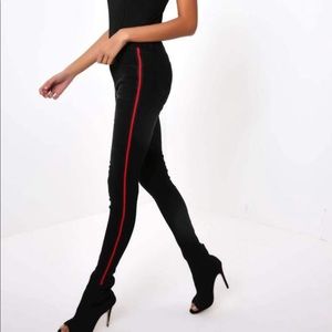 Black Stripe Detail Denim Jeans